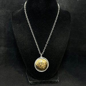 Barse Sterling Silver Cable Chain Necklace With Silver/Gold Tone Pendant (3697)